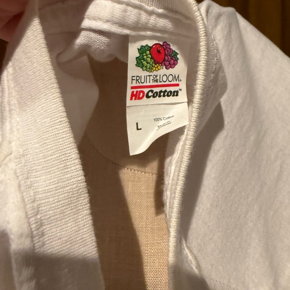 Fruit of the Loom White HD Cotton T-Shirt - Picture 3 of 3